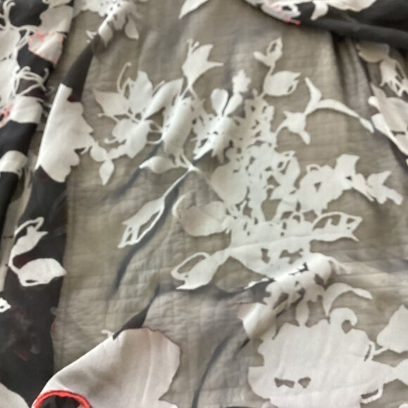 XSCAPE Silk Burnout Velvet Kimono Cardigan Jacket Women Plus Size 20W Long Flowe - Picture 10 of 16